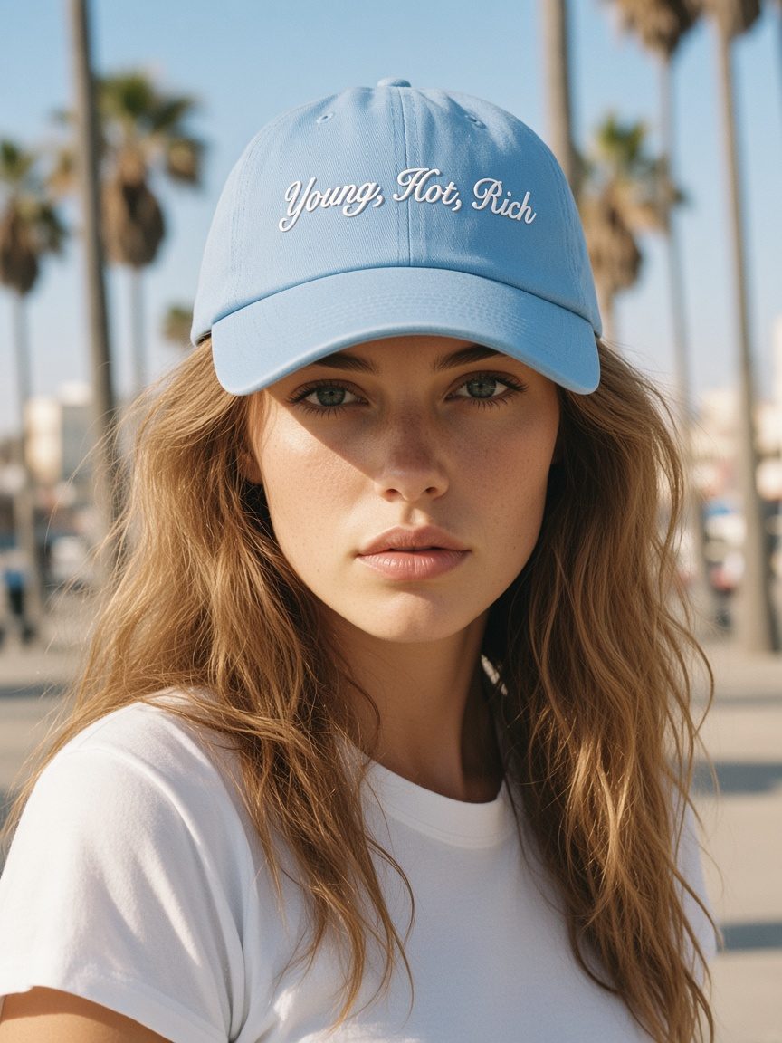 Script Cap in Light Blue