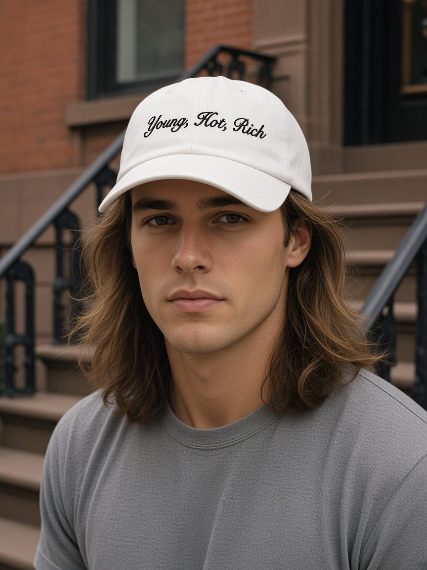 Script Cap in White