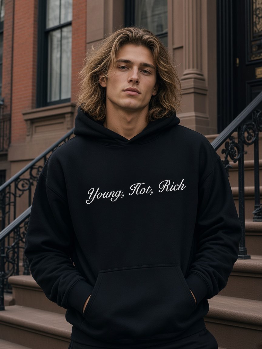 Script Hoodie in Black
