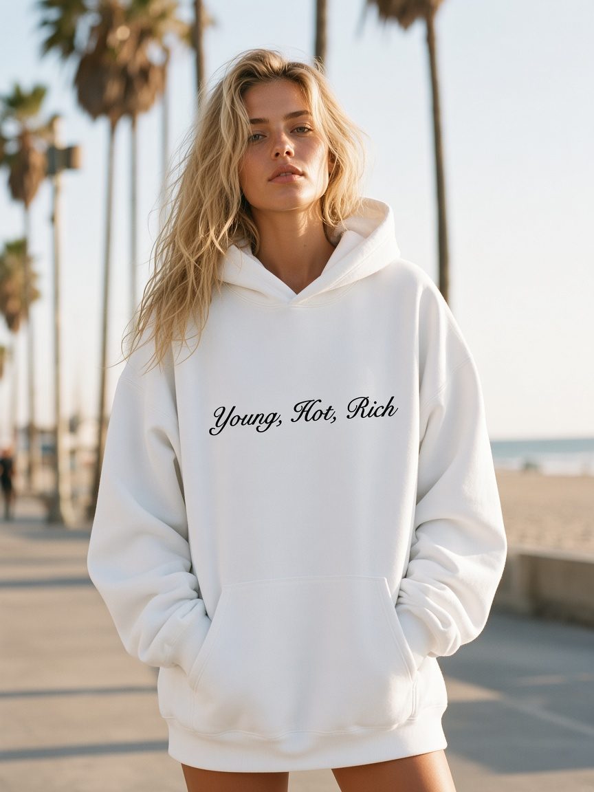 Script Hoodie in White