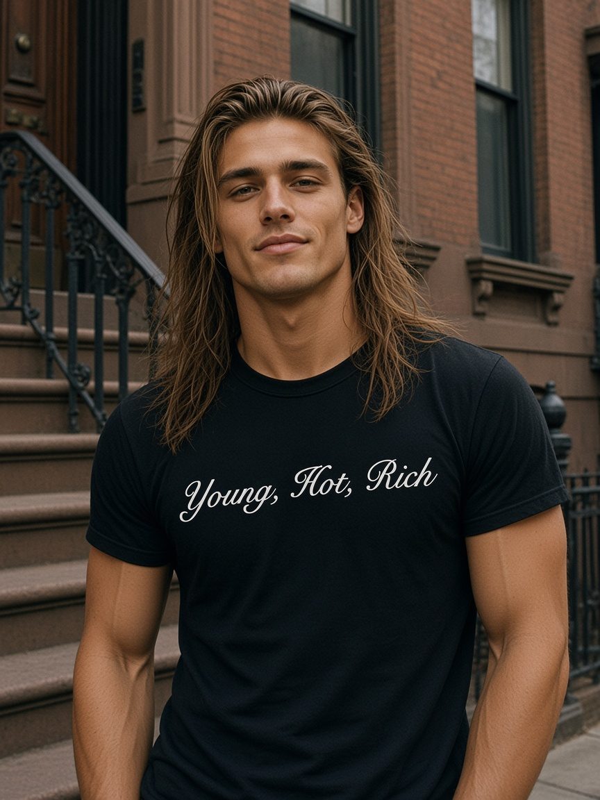 Script Tee in Black